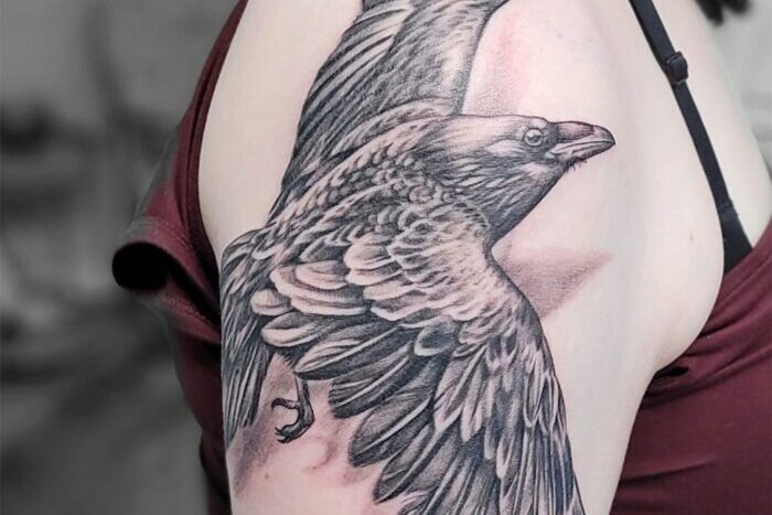 Bird tattoo by Candace Reid