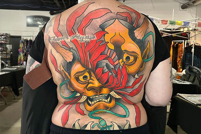 Back tattoo by Steve Buyachek