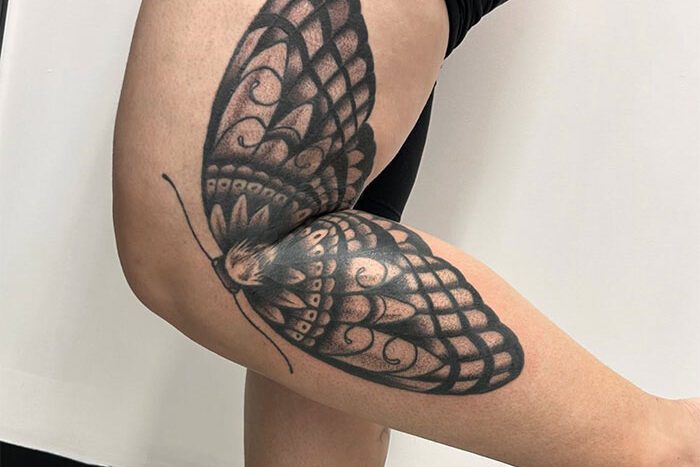 Moth tattoo by Justine Proulx