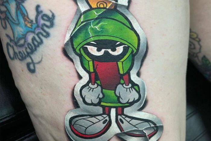 Marvin the Martian sticker tattoo
