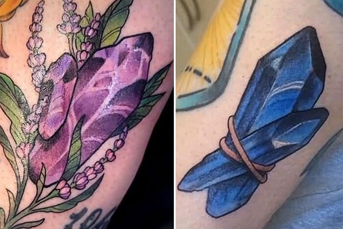 Gem tattoos by Janine Milne