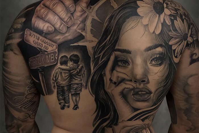 Back tattoo by Jerome Adobas