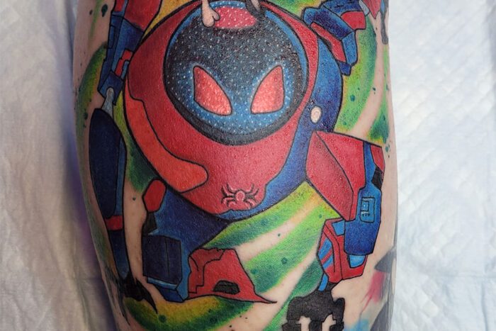 Anime spiderman tattoo