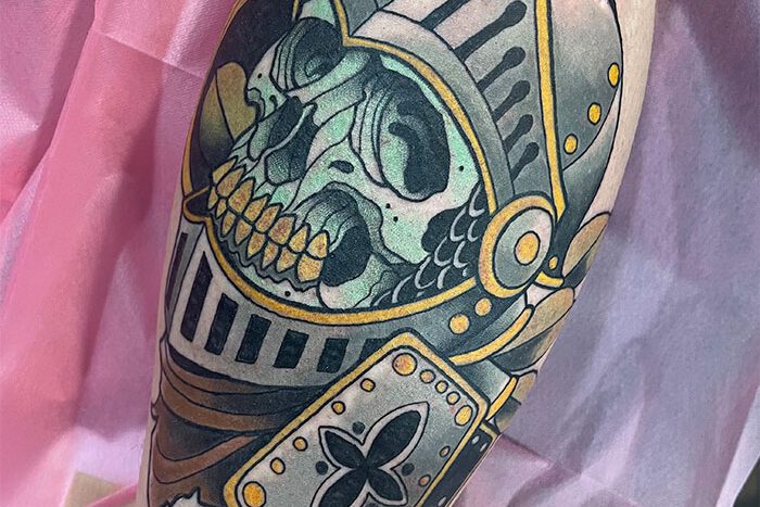 Skull tattoo by Rob Adams