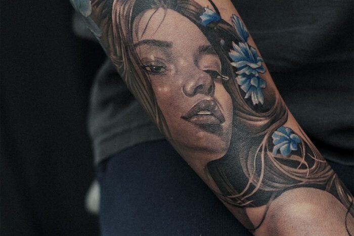 Portrait of woman tattoo