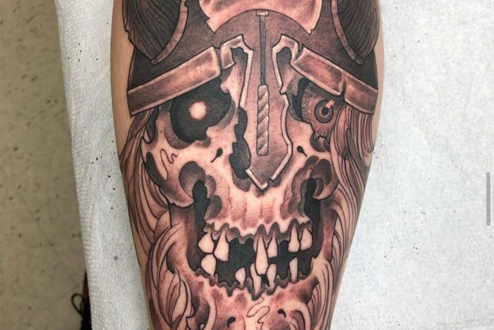 Viking skull tattoo