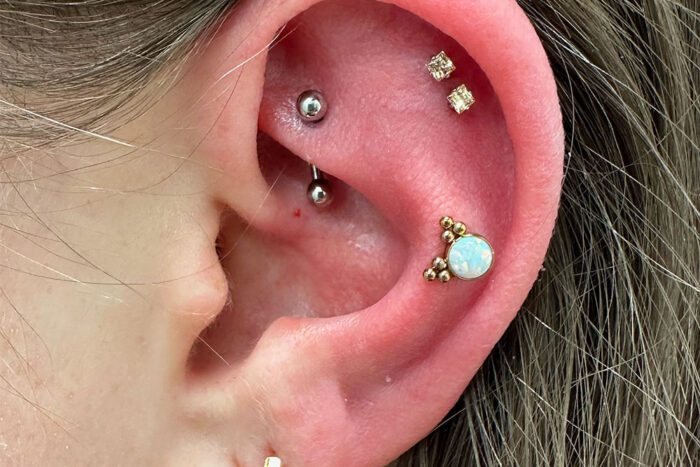 Various ear piercings