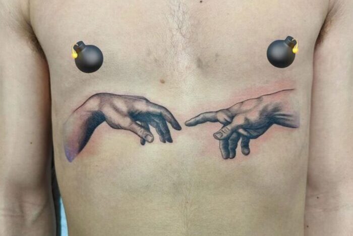 Touching Fingers tattoo by Josh Hill