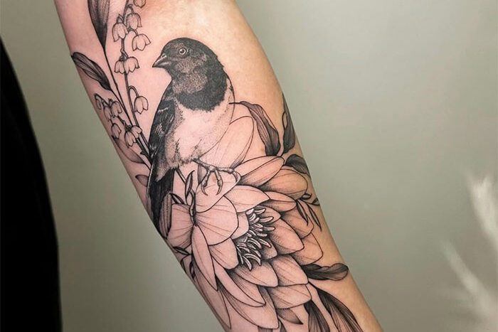 Bird tattoo by Paige Ponderosa