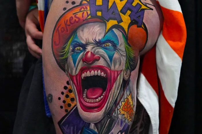 Joker tattoo by Dustin Gonzales