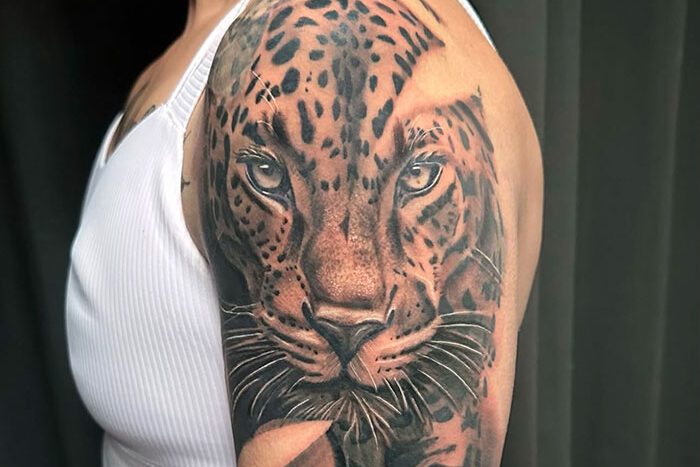 cheetah tattoo by Rebecca Murphy