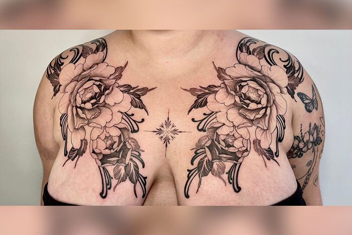 Chest tattoo by Annabelle Myles