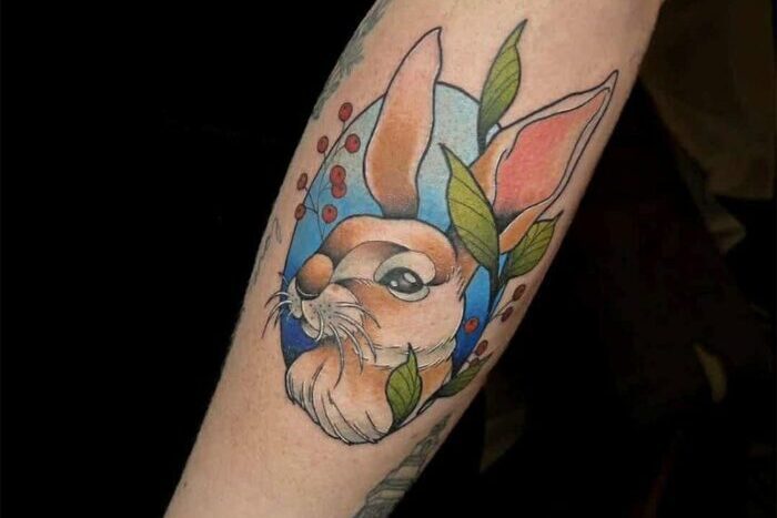 Rabbit tattoo by Chantara Wadsworth