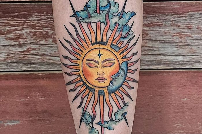 Sun & Moon tattoo by Savannah Knopp