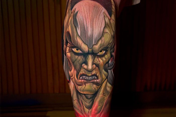 Green Goblin tattoo by Luis Bonilla