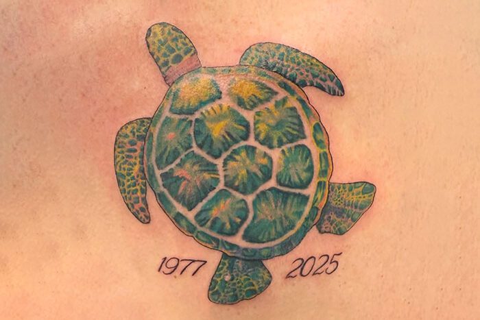 Turtle tattoo by Jenessa Lambert