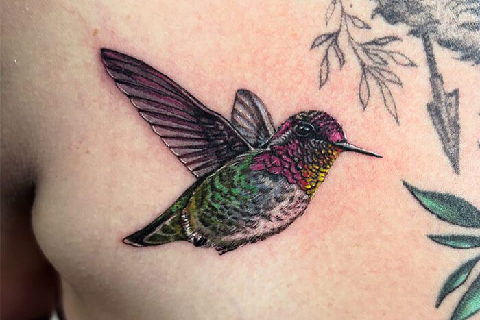 Hummingbird tattoo by Lori-Anne Little