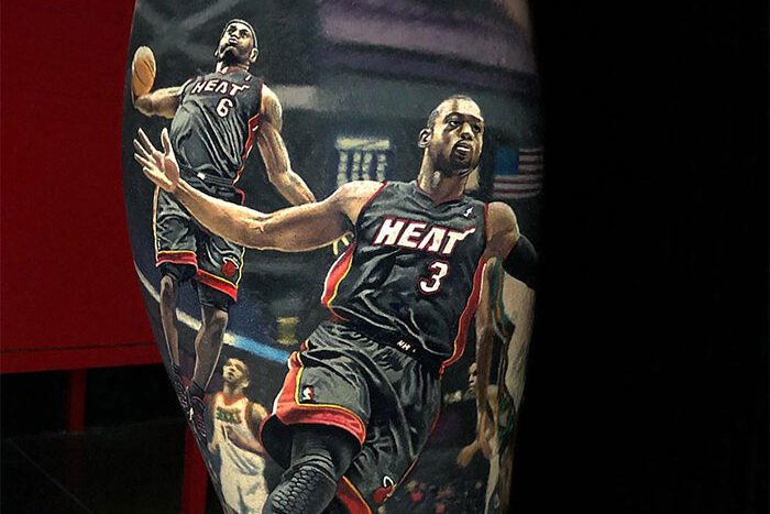Miami Heat Dywane Wade tattoo by Steve Butcher