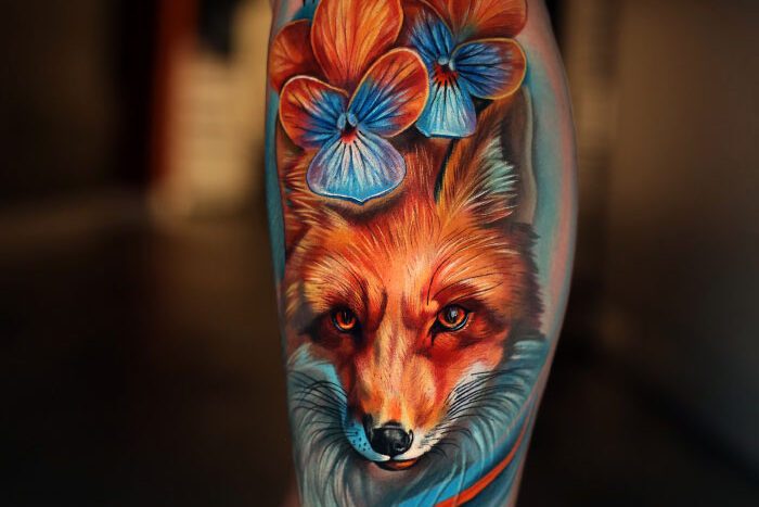Fox tattoo by Ania Ray