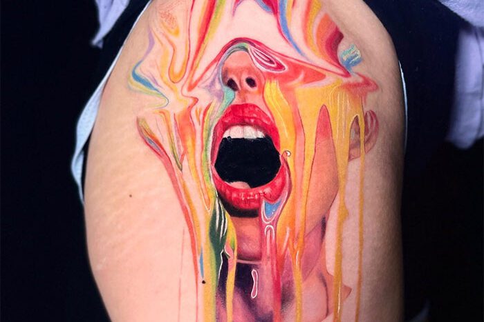 Melting face tattoo by Bảo Ngọc