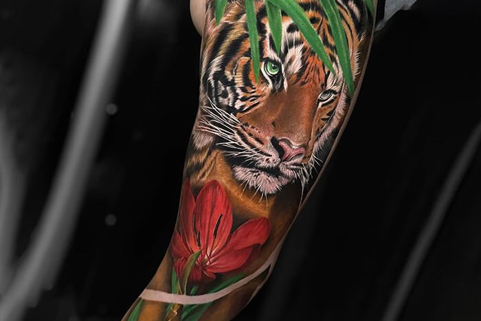 Jungle tiger tattoo by Lemwell Villaver