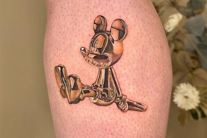 Golden Mickey Mouse tattoo by Louise Yan