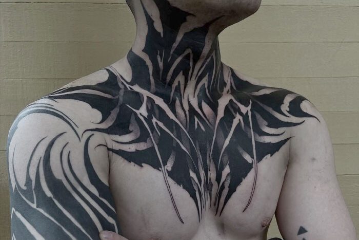 Black tattoo work by Taylor Beadel
