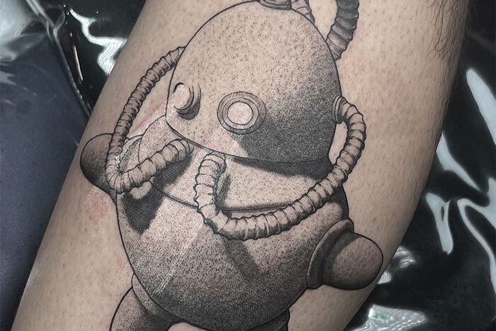 Retro robot tattoo by dannyboy