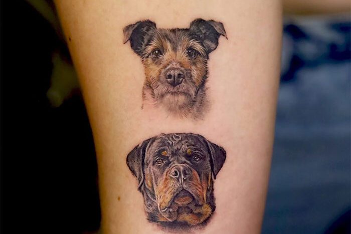 Dog portraits tattoo by Yeonji Jeong