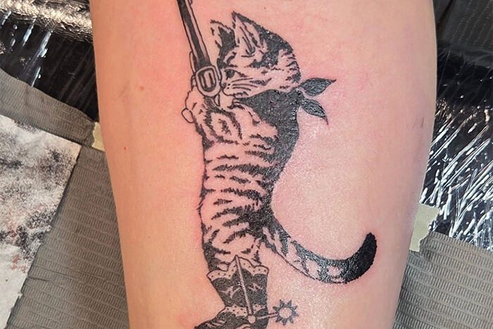 Puss n' Boots tattoo by Draven Marr