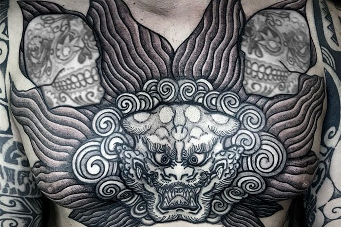 Chest tattoo by Alina Kiltra