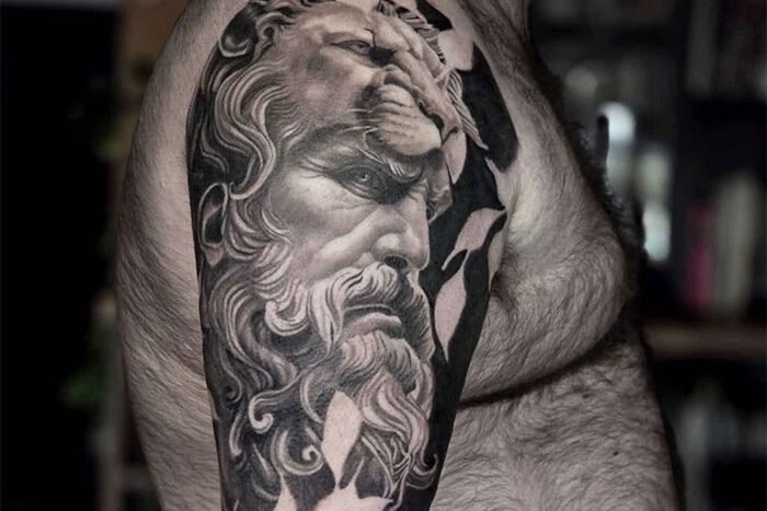 Zeus tattoo by Adrian Portilla