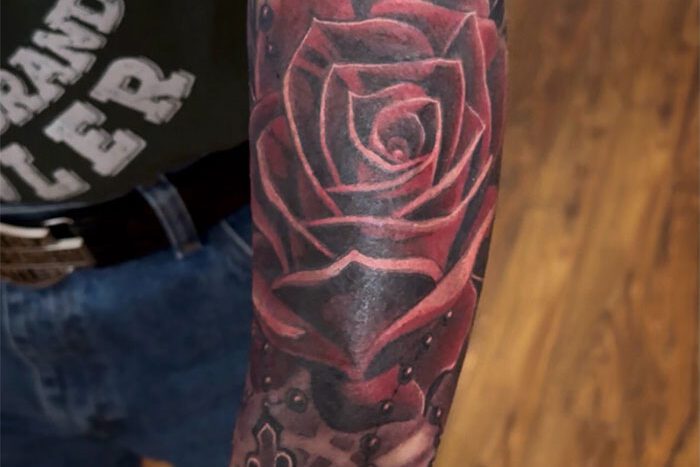Rose tattoo by Fernando Zepeda
